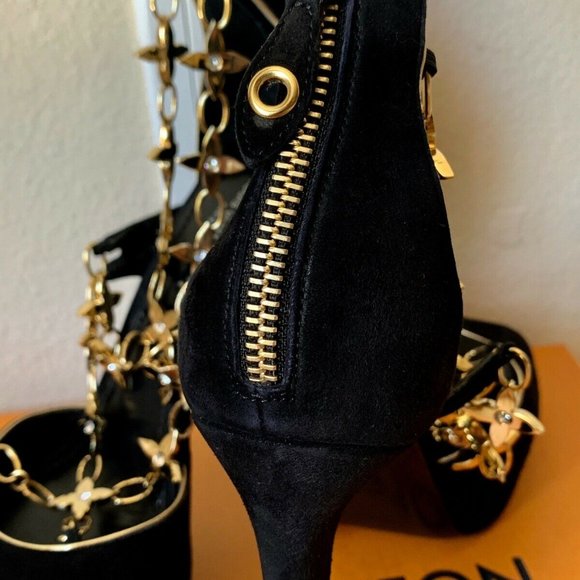 AUTHENTIC LOUIS VUITTON STARDUST LEATHER SANDALS - Picture 3 of 10